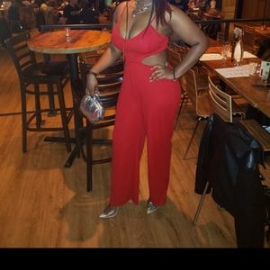 Red Jumpsuit with cutout
